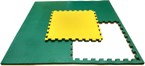 жёлтый зелёный спортивный мат 50 50 2см, травмобезопасный мягкий пол