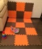 мягкий пол оранжевый и коричневый из коврика пазла 33см