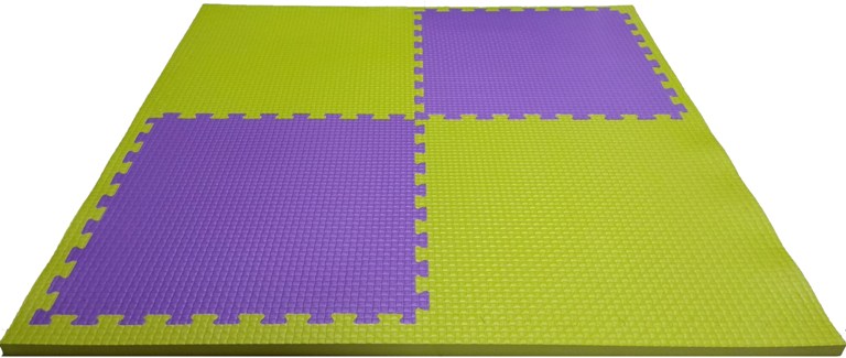 сочетание фиолетового и салатового спортивныоых матов, 50 50 2см
