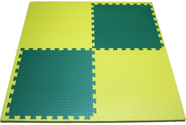сочетание жёлто-зелёного и салатового спортивныоых матов, 50 50 2см