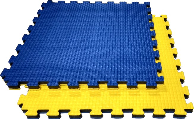 жёлтый-синий спортивный мат, травмобезопасный мягкий пол 50 50 2см